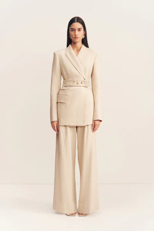 SHONA JOY Newman Hourglass Blazer-parchment