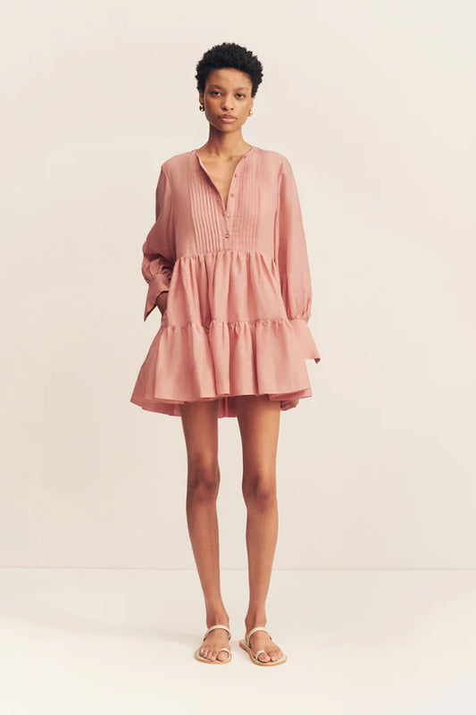 SHONA JOY Celeste Tiered Mini Dress-rose