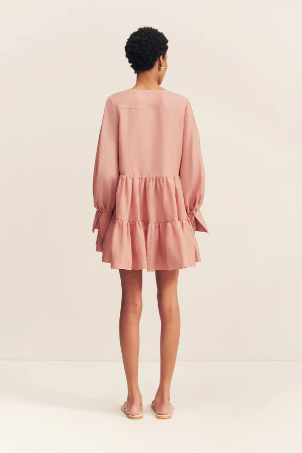 SHONA JOY Celeste Tiered Mini Dress-rose