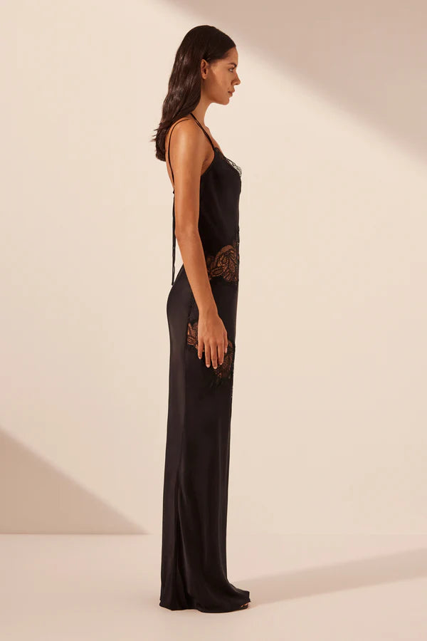SHONA JOY Jamila lace panelled maxi dress