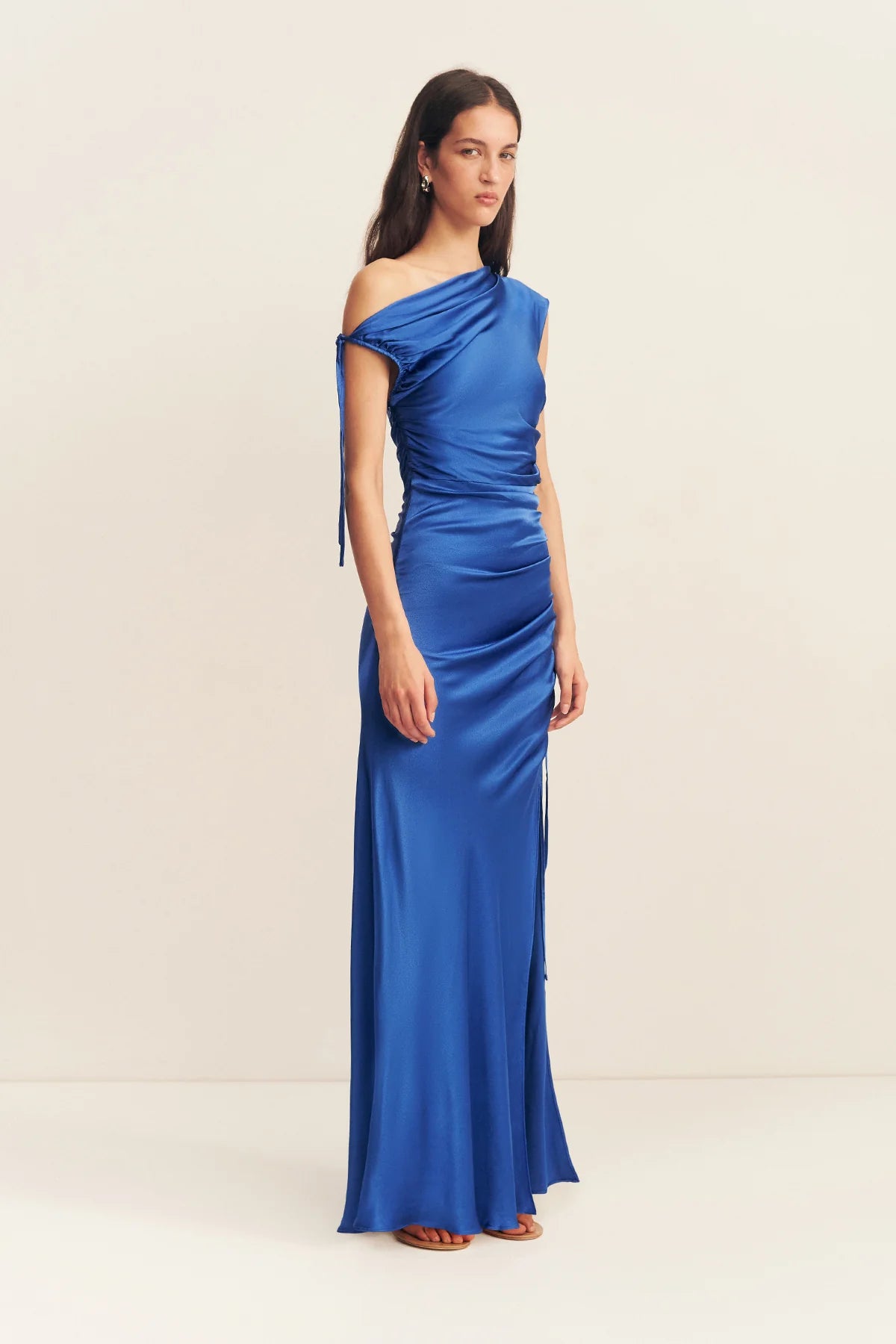 SHONA JOY Tatum Gathered Maxi dress in Ultramarine