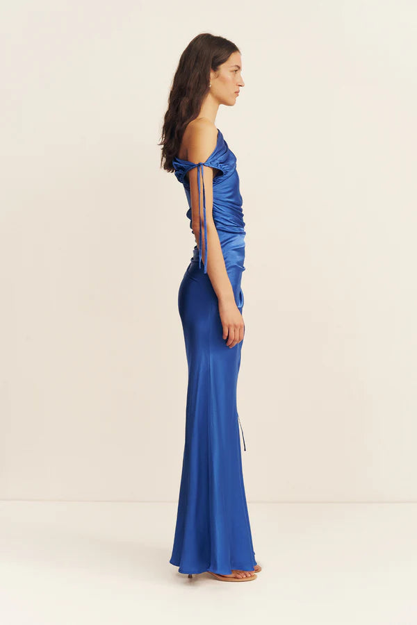 SHONA JOY Tatum Gathered Maxi dress in Ultramarine