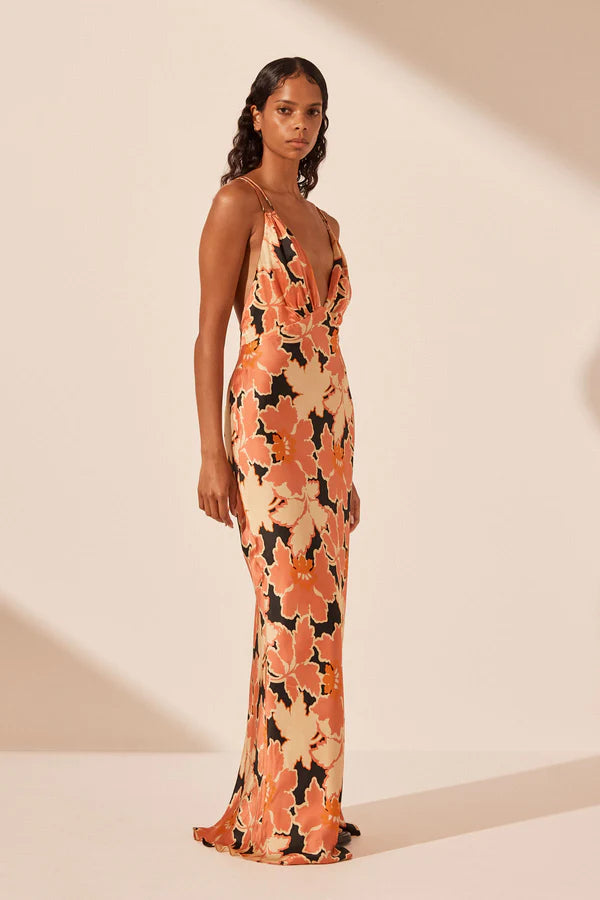 SHONA JOY Rosa Double Strap Maxi Dress