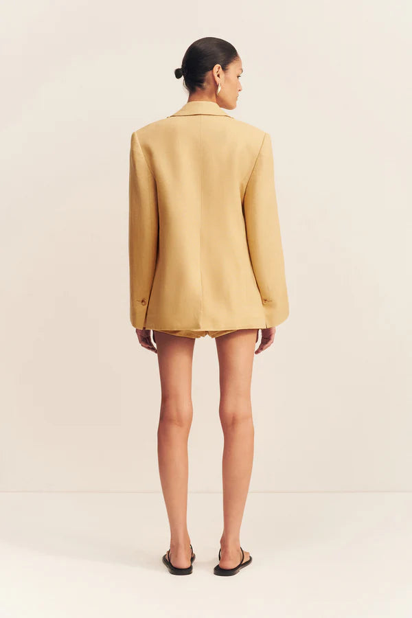 SHONA JOY Wellington Double Layer Blazer- almond