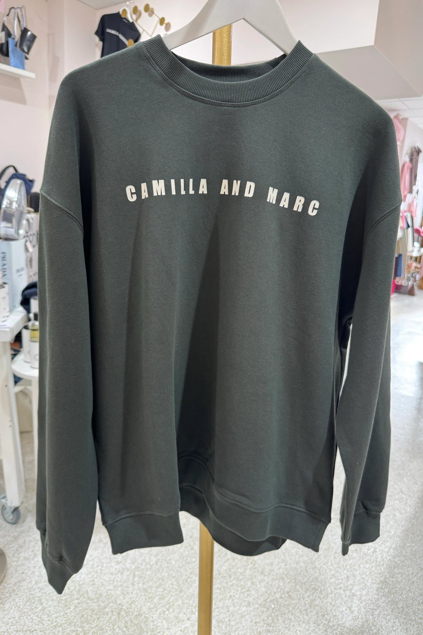 CAMILLA AND MARC - Anca Graphic Sweater in Bottle Green