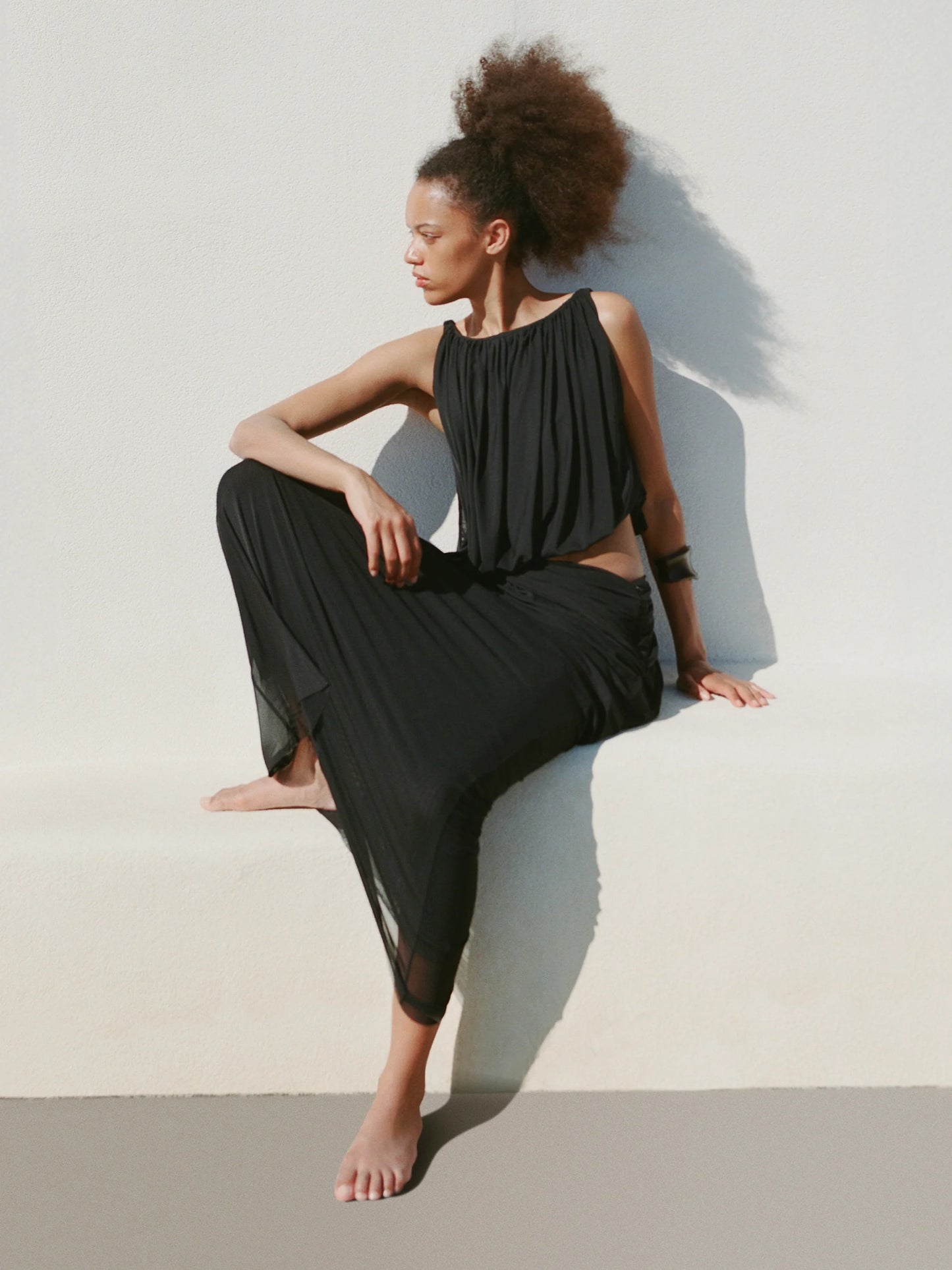 Bec + Bridge Anya Gathered Maxi Dress in BLACK
