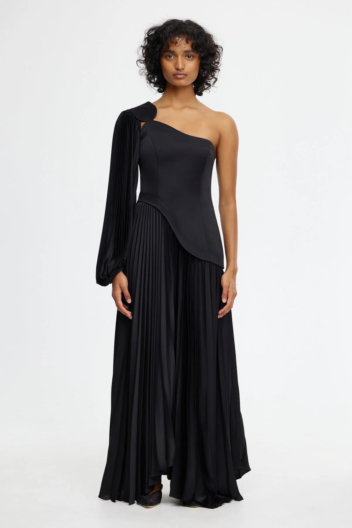 black acler dress Acler Rosette Off-shoulder Mini Dress
