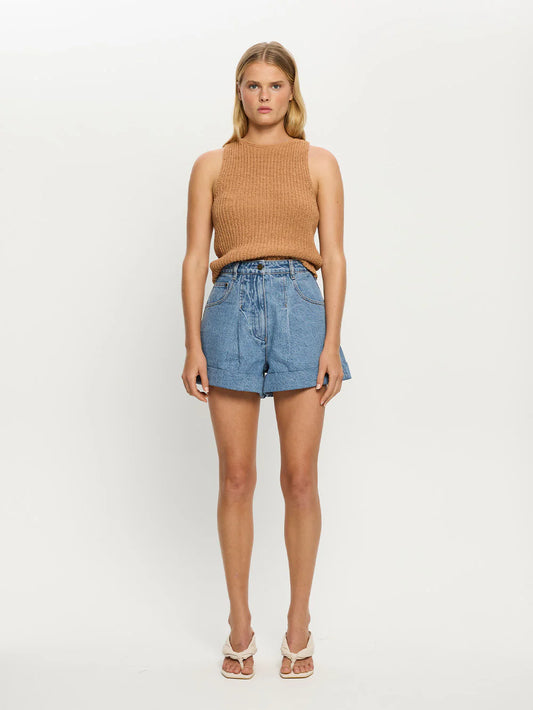 KIVARI Avery Denim Short-stonewash blue