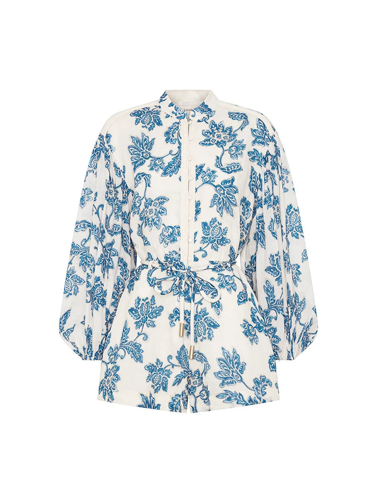 KIVARI - Bluebell Playsuit in Blue