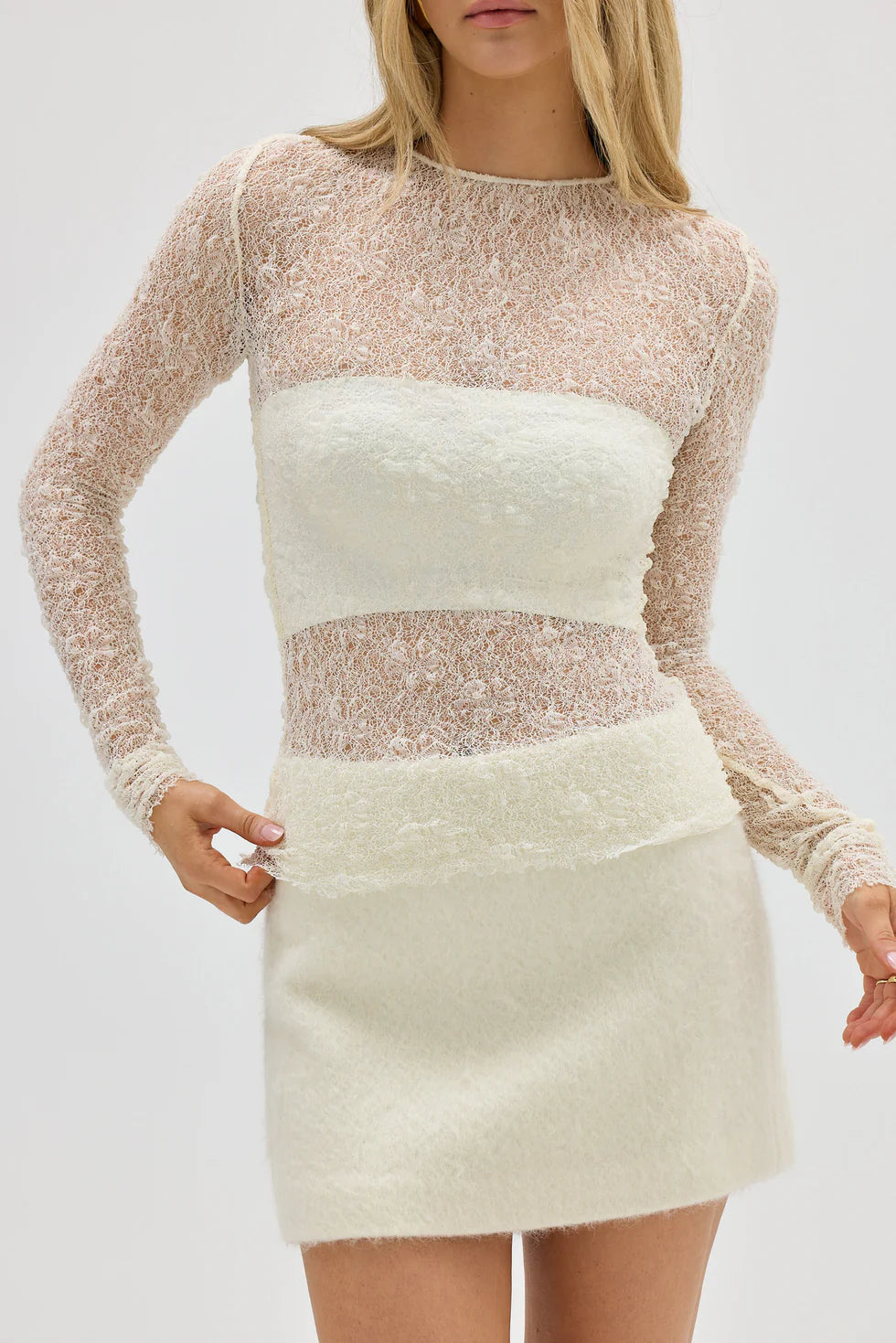 BUBISH - Frankie Lace Top - Ivory