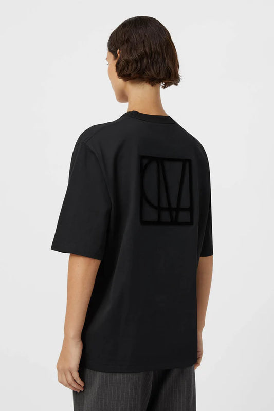 CAMILLA AND MARC -  Lapis Oversized Cotton Tee in Black Echo Print