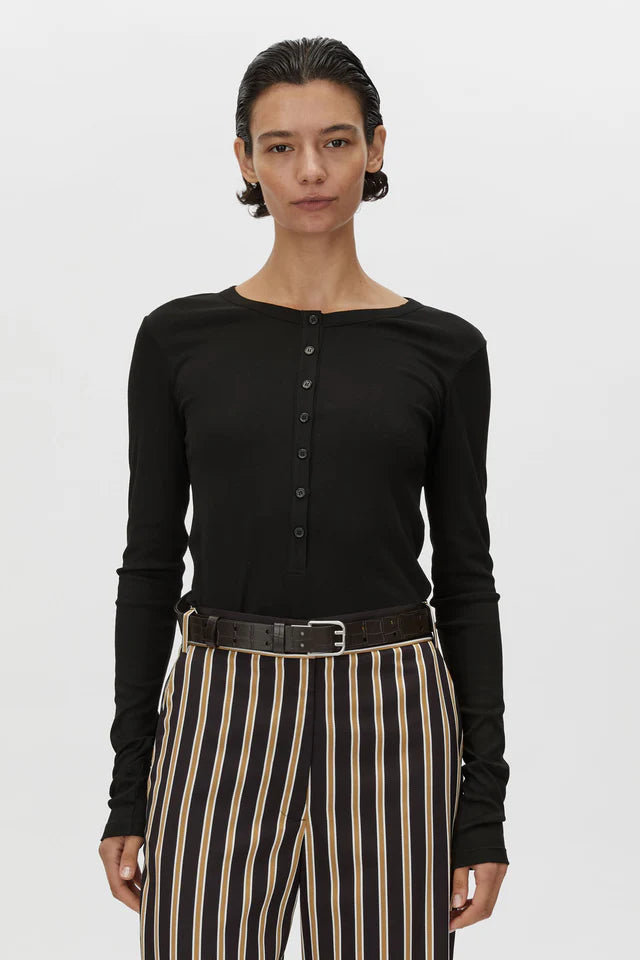 CAMILLA AND MARC Delphin Button Down Top-black