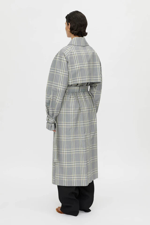 CAMILLA AND MARC Delta Plaid Trench-khaki plaid
