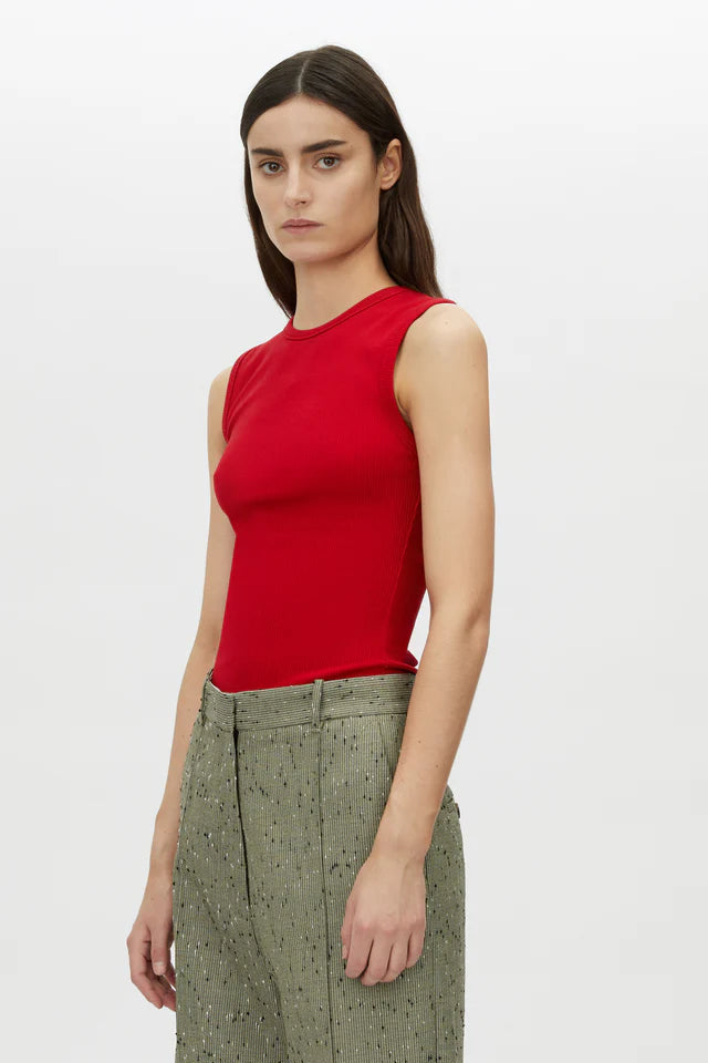CAMILLA AND MARC Nora Crew Tank-ruby red