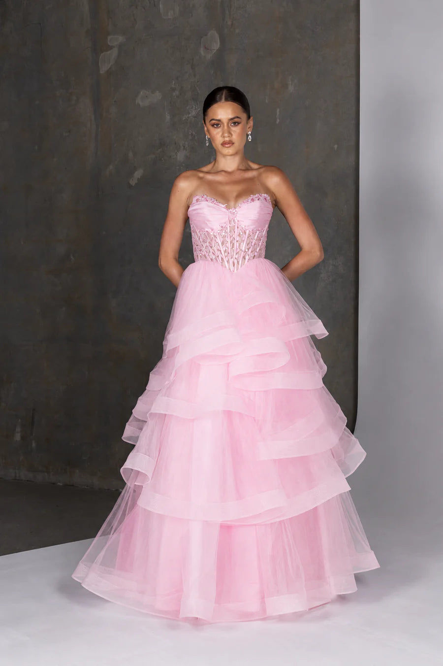 TANIA OLSEN Dalton Dress in Soft Pink