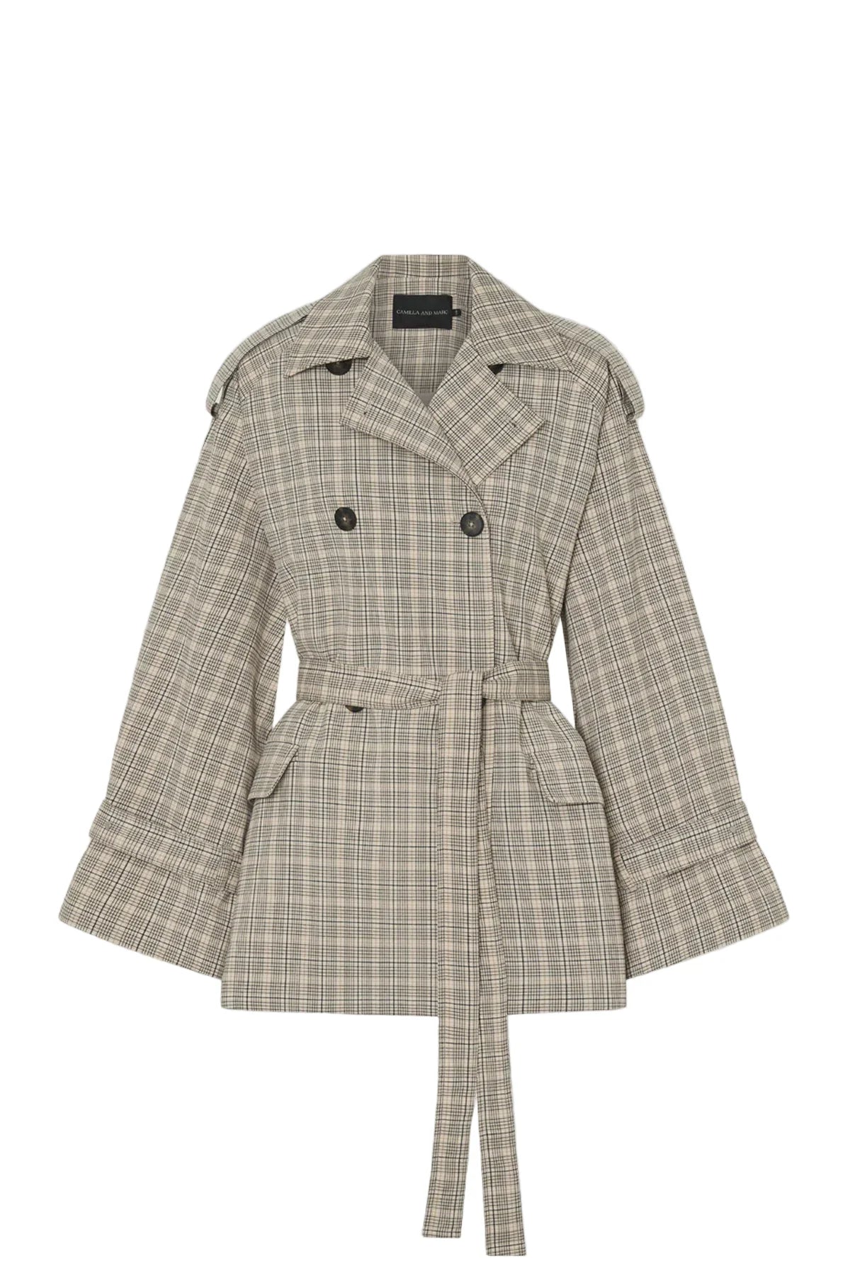 CAMILLA AND MARC Kinetic Tattersal Trench-taupe