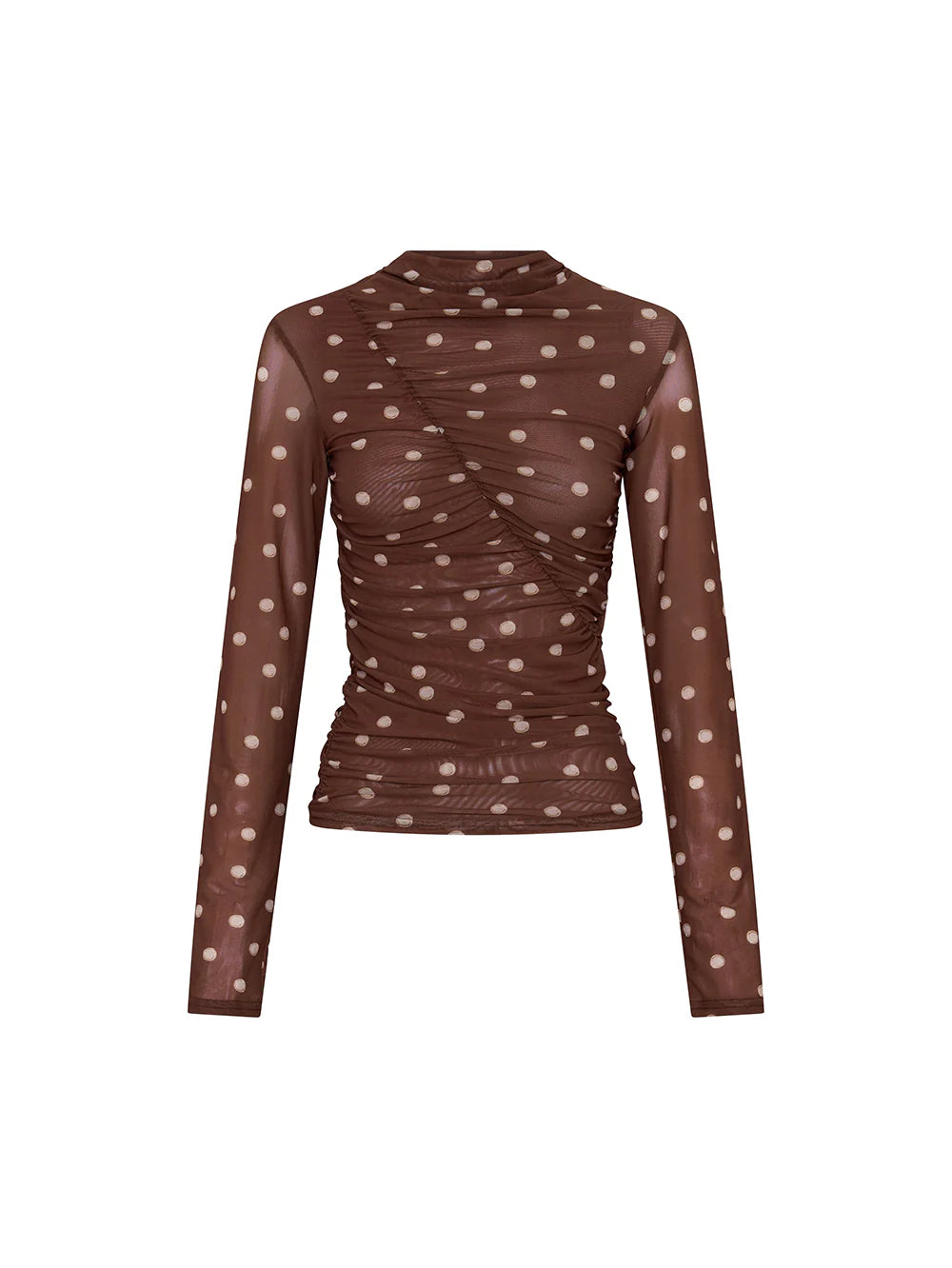 KIVARI - Edie Mesh Top in Chocolate