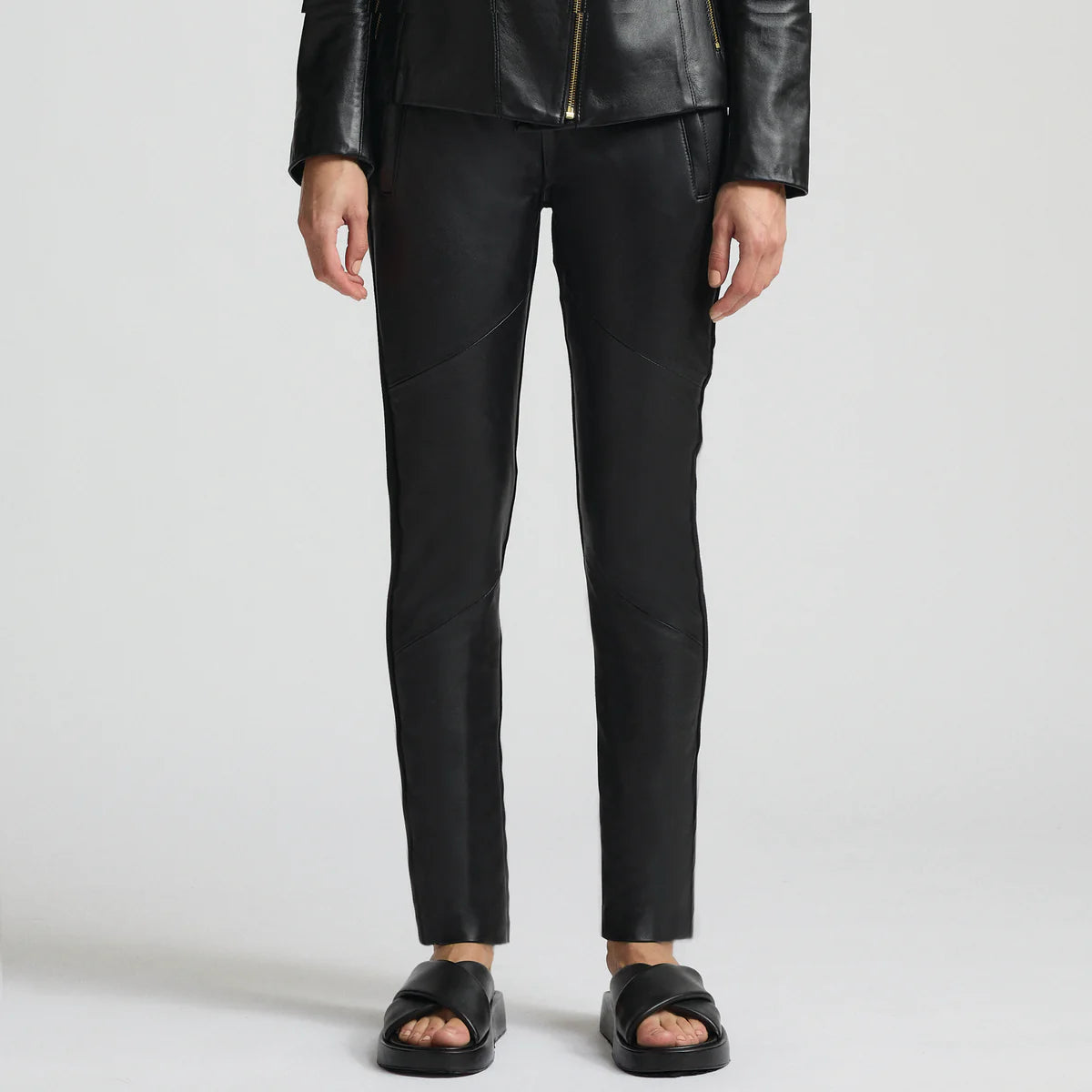 RAW BY RAW Frankie Leather Jogger-jet black