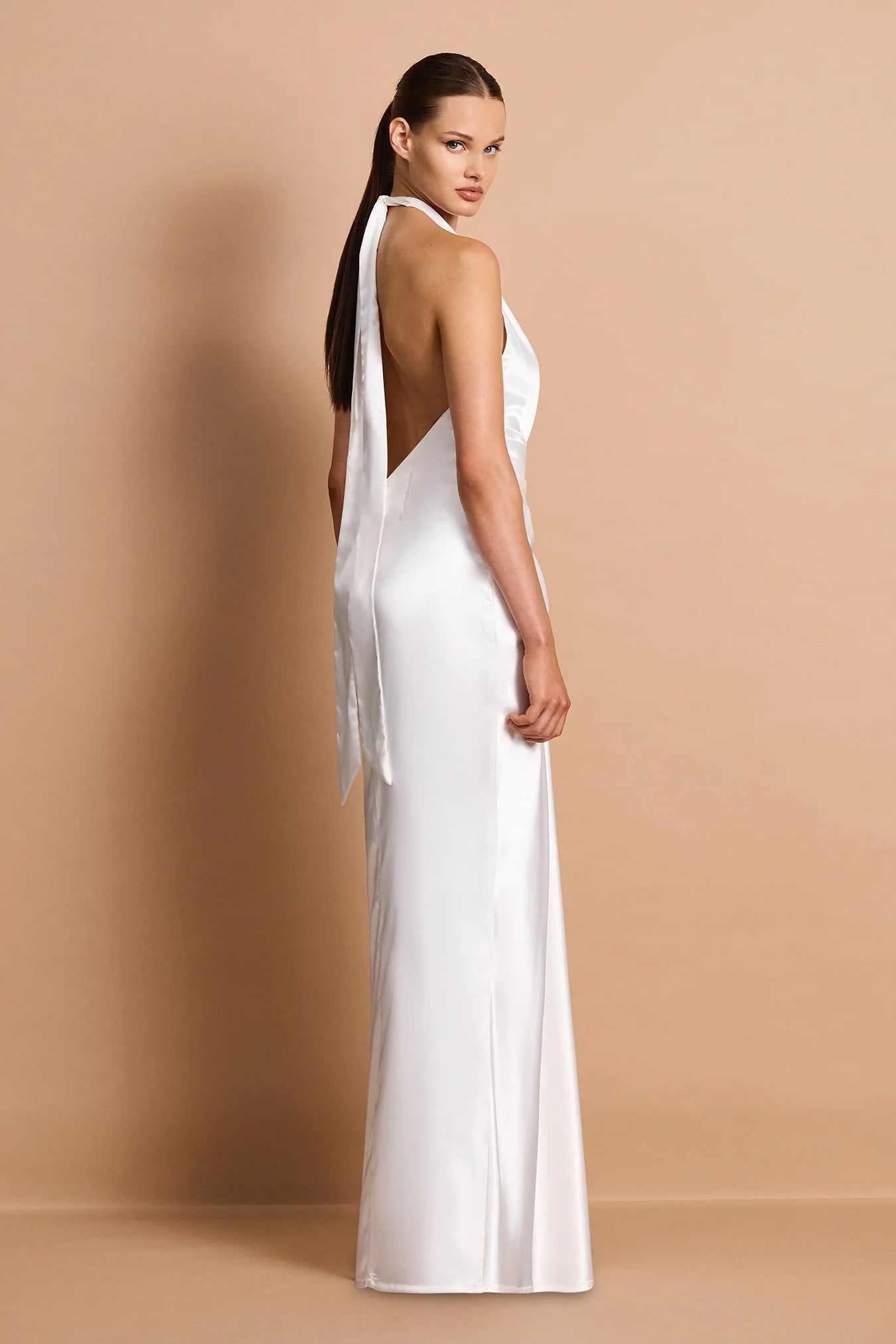 Nookie Harlow Plunge Gown in Ivory