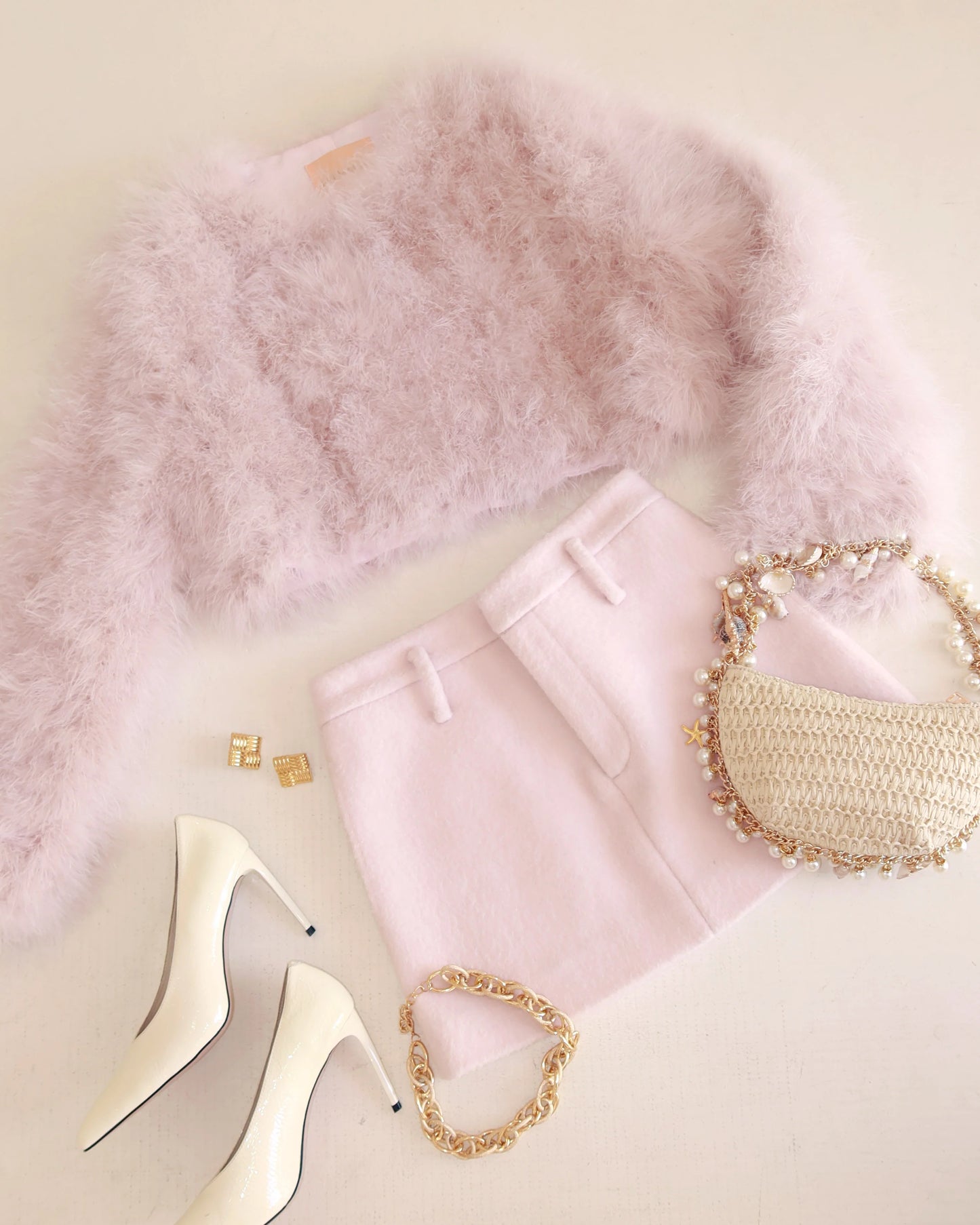 BUBISH - Manhattan Crop Jacket - Baby Pink