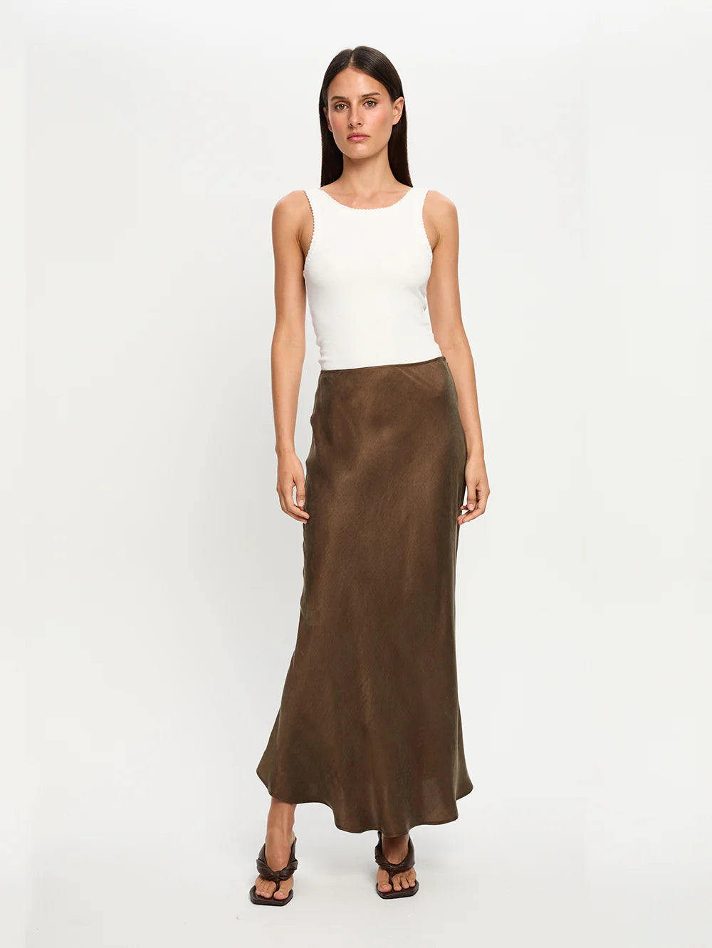 KIVARI - Jaxon Midi Skirt in Mocha