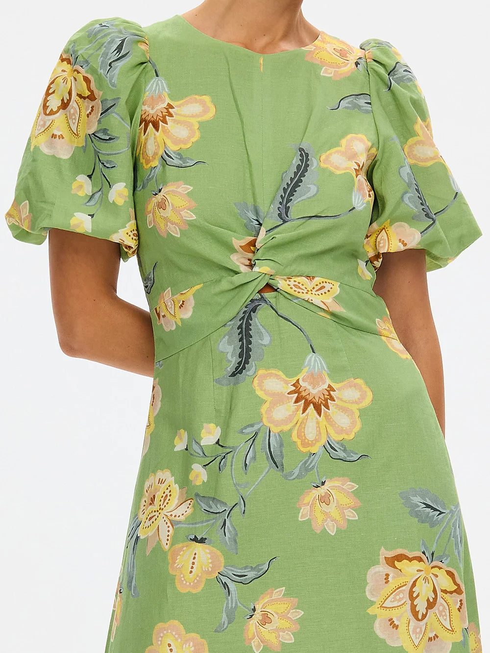 KIVARI - Eve Maxi Dress in Green Floral