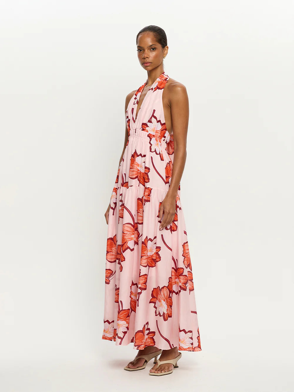 KIVARI Lani Halter Maxi-print