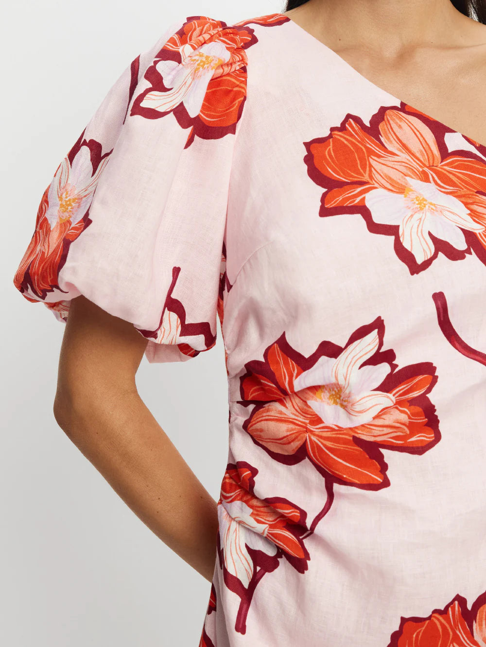 KIVARI Lani One Shoulder Mini Dress-print