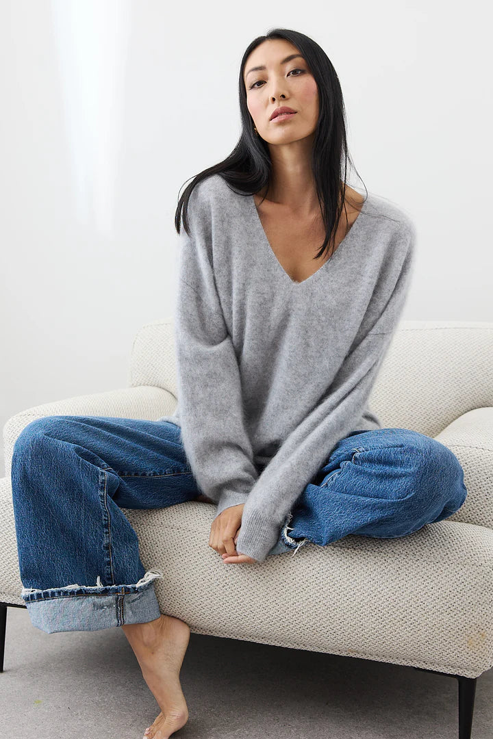 MIA FRATINO Scarlett Vee Jumper-silver