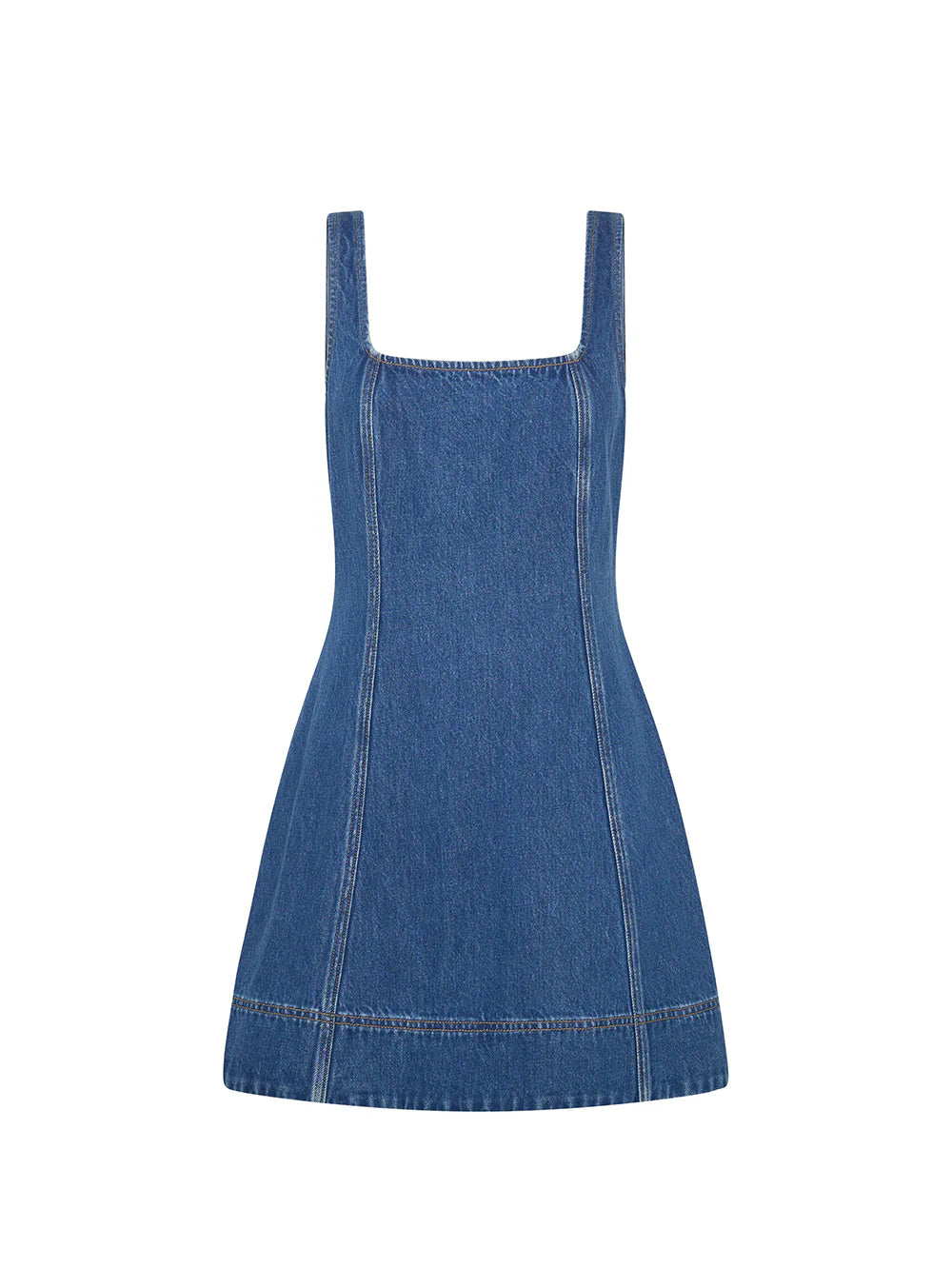 KIVARI - Oriana Denim Mini Dress in Indigo