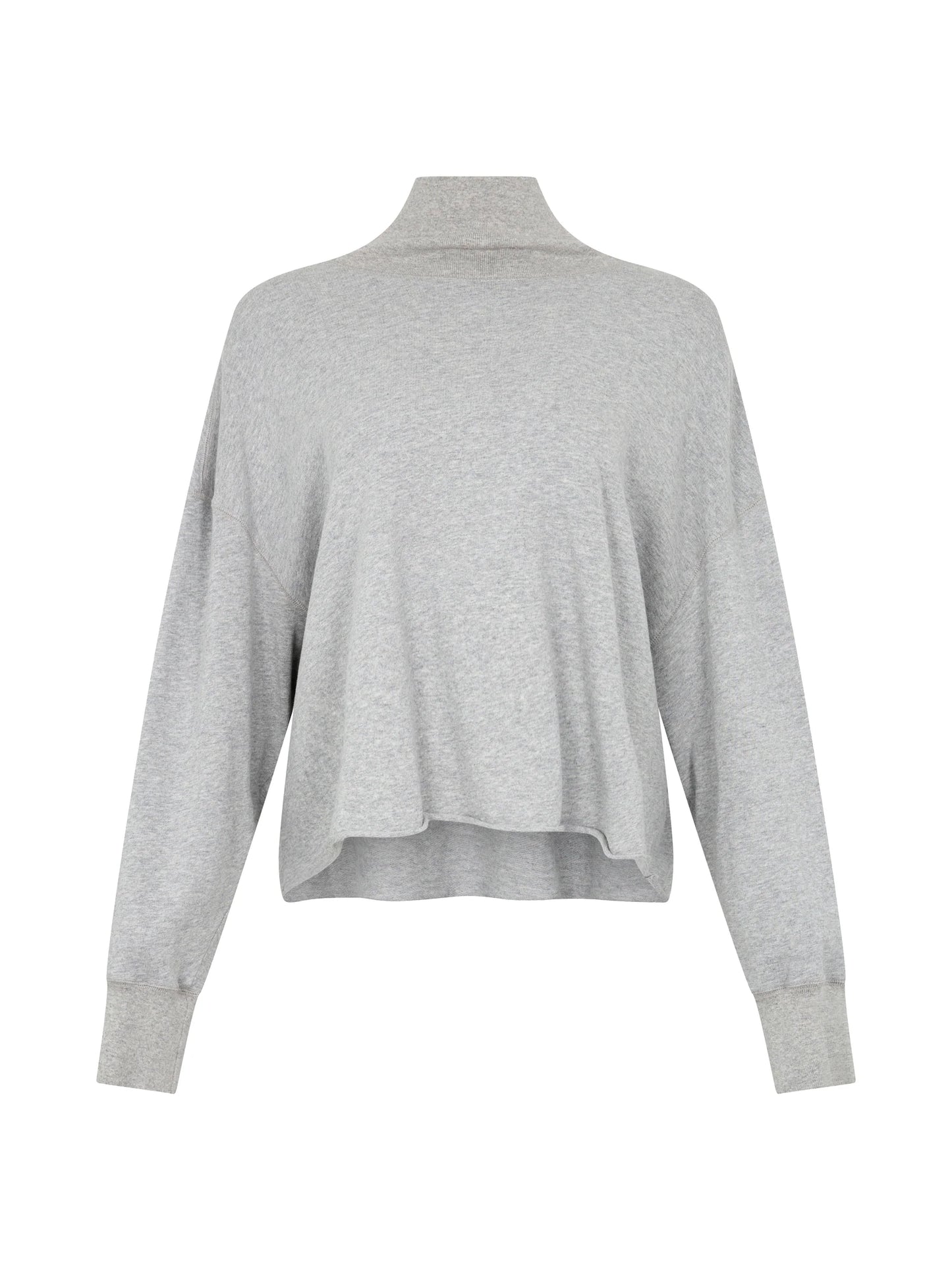 BASSIKE - Drapey Terry Raw Edge Sweat - Grey Marle