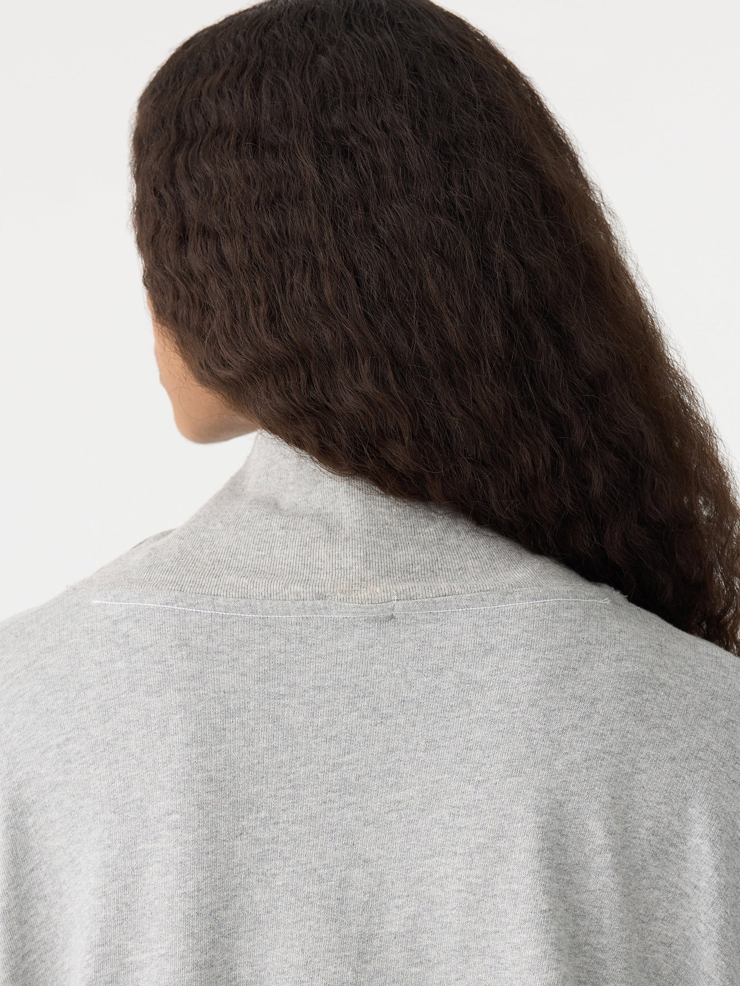 BASSIKE - Drapey Terry Raw Edge Sweat - Grey Marle