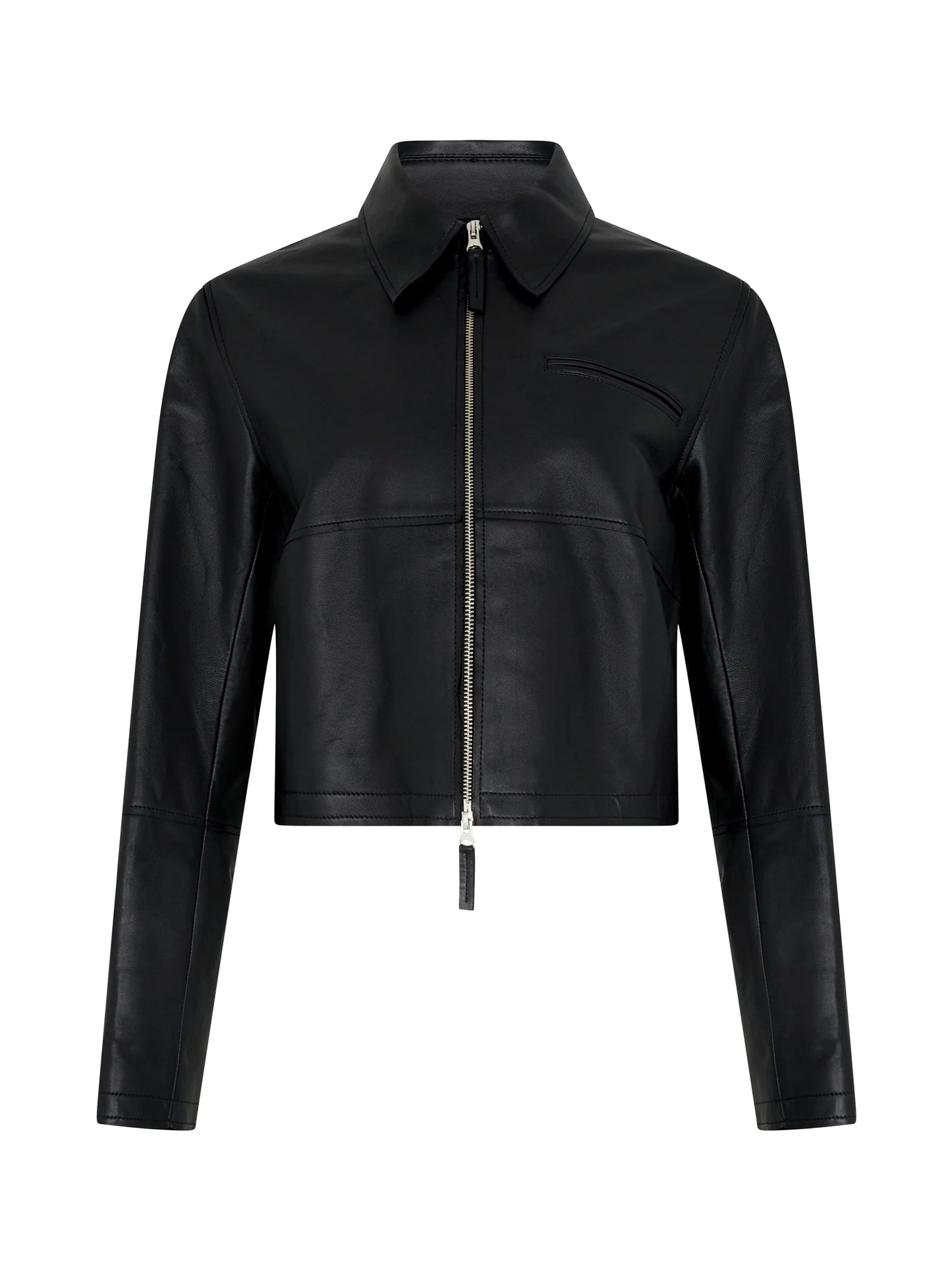 BASSIKE - Leather Minimal Jacket - Black