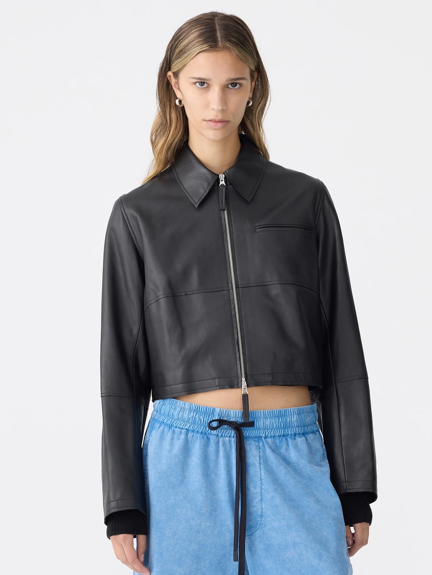 BASSIKE - Leather Minimal Jacket - Black