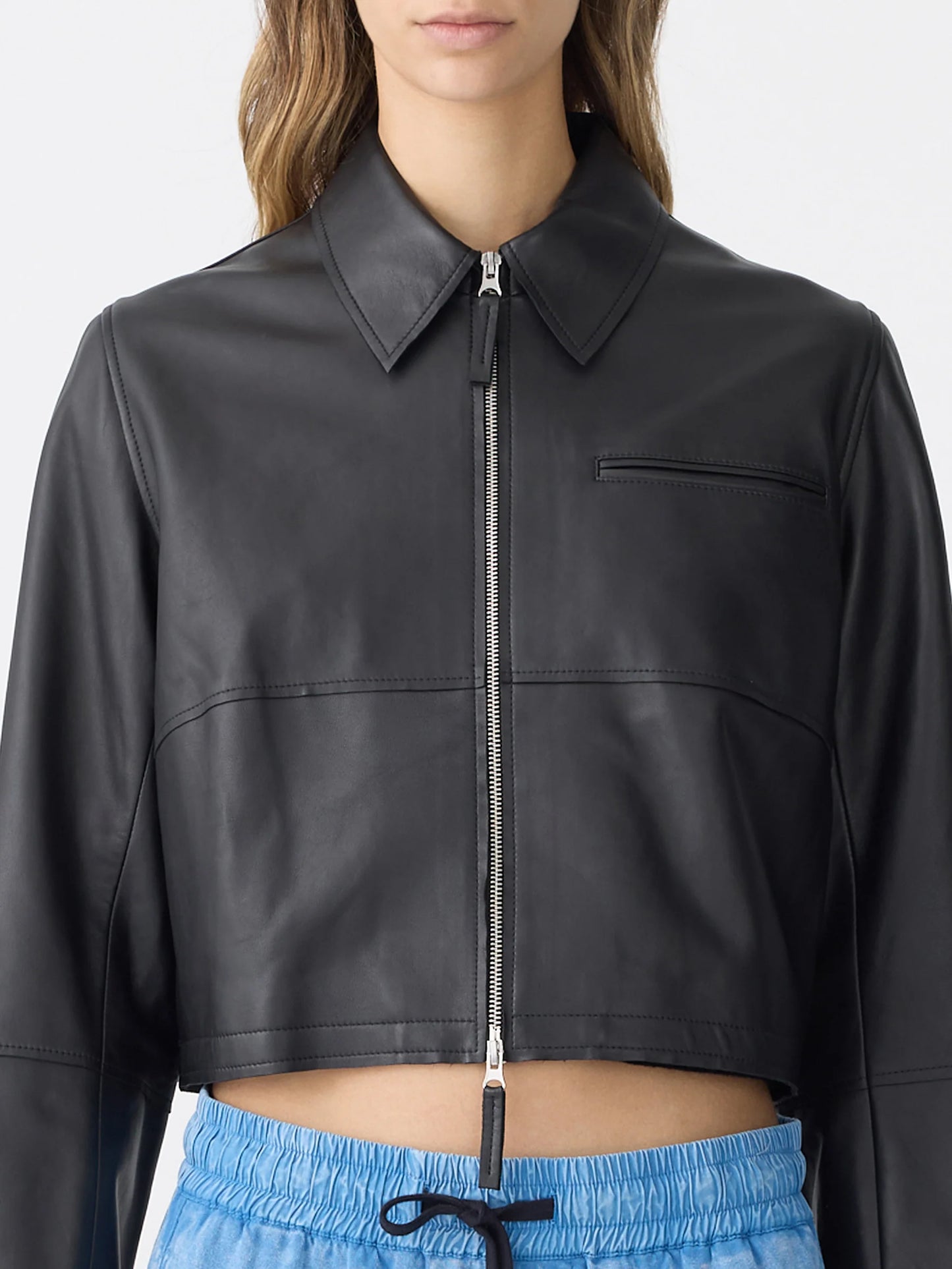 BASSIKE - Leather Minimal Jacket - Black