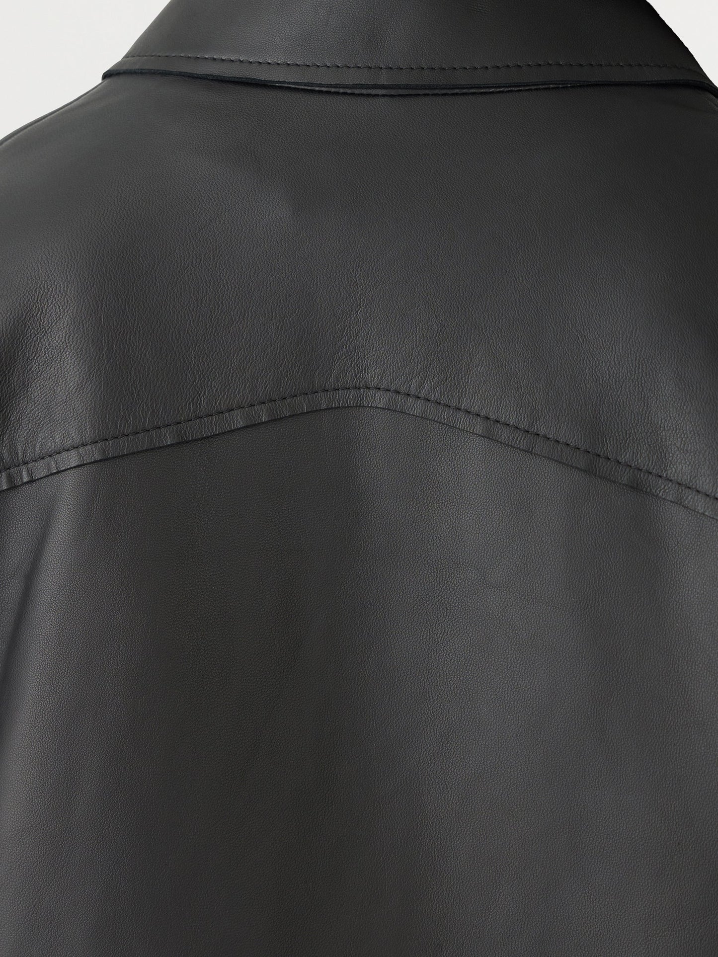BASSIKE - Leather Minimal Jacket - Black