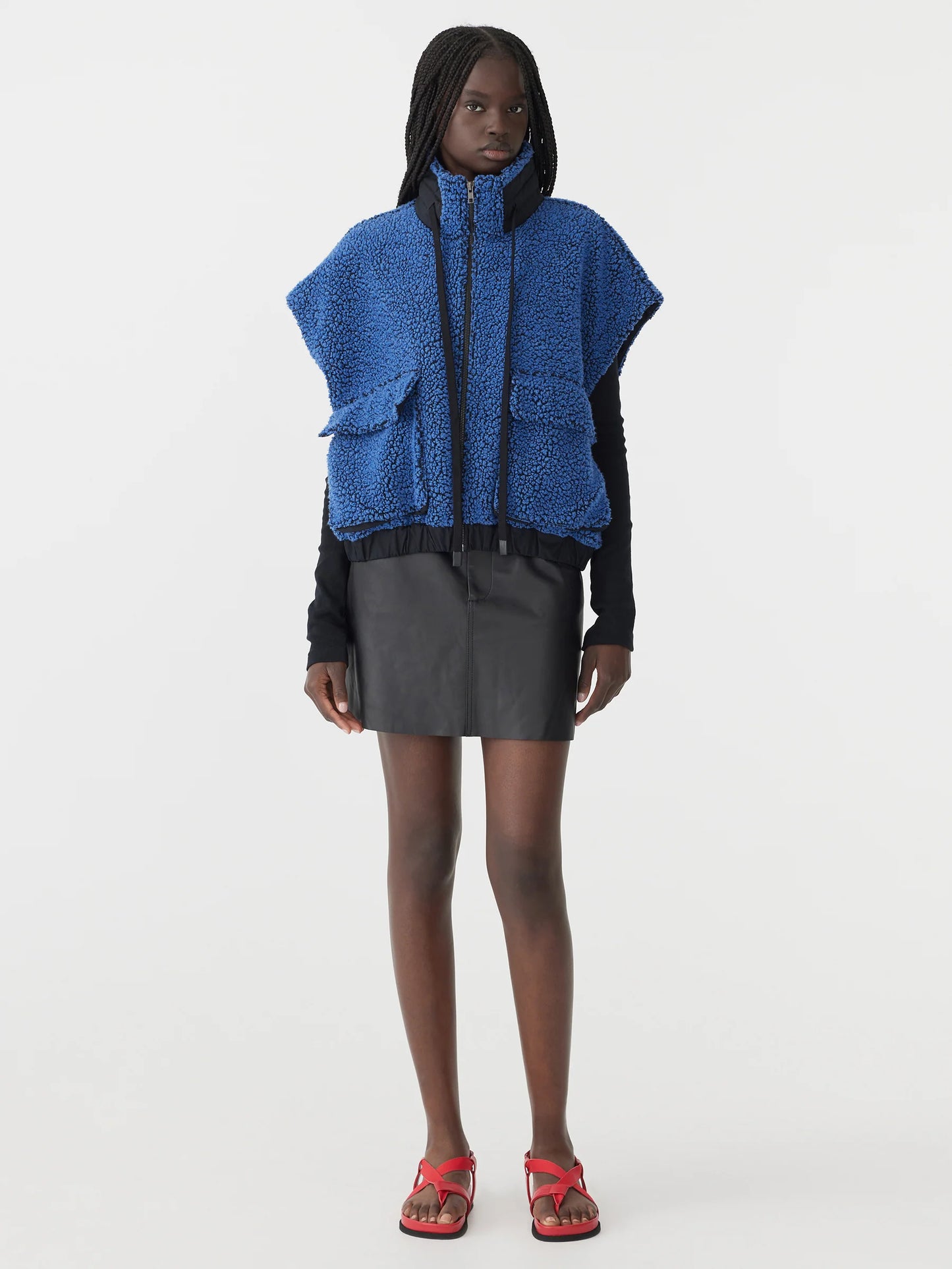 BASSIKE Boiled Wool Vest-athletic blue