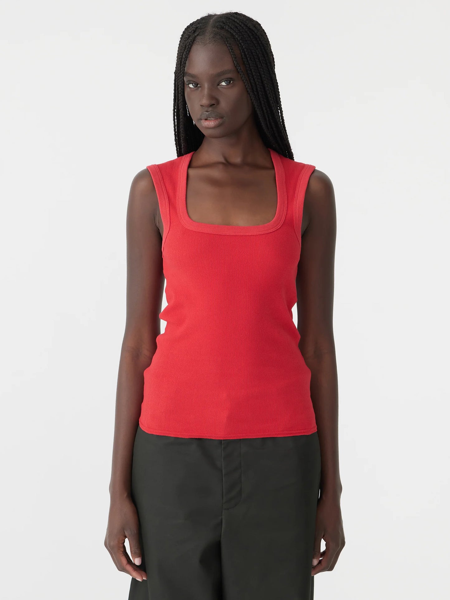 BASSIKE - Low Scooped Rib Tank - Hibiscus