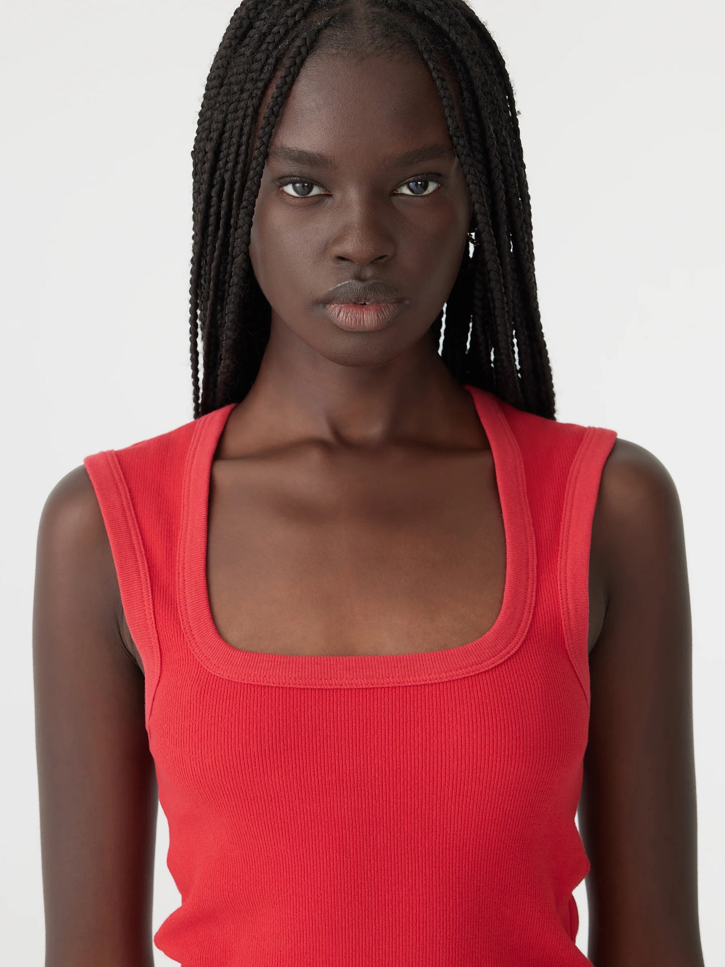 BASSIKE - Low Scooped Rib Tank - Hibiscus