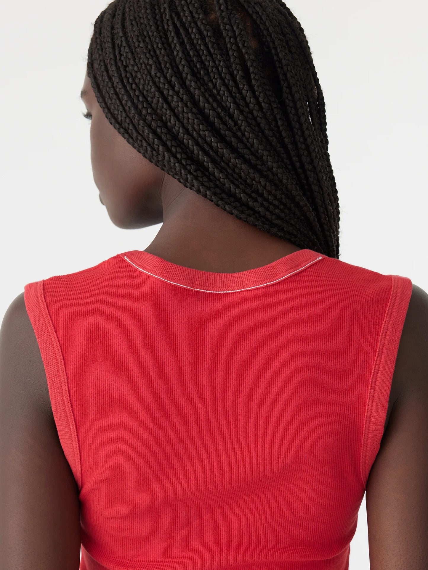 BASSIKE - Low Scooped Rib Tank - Hibiscus