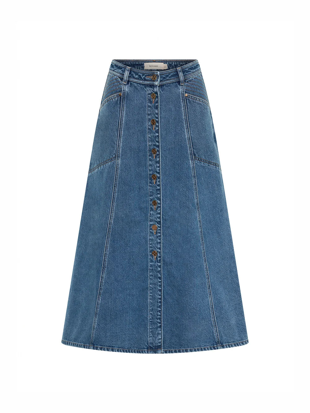 KIVARI - Rita Denim Midi Skirt