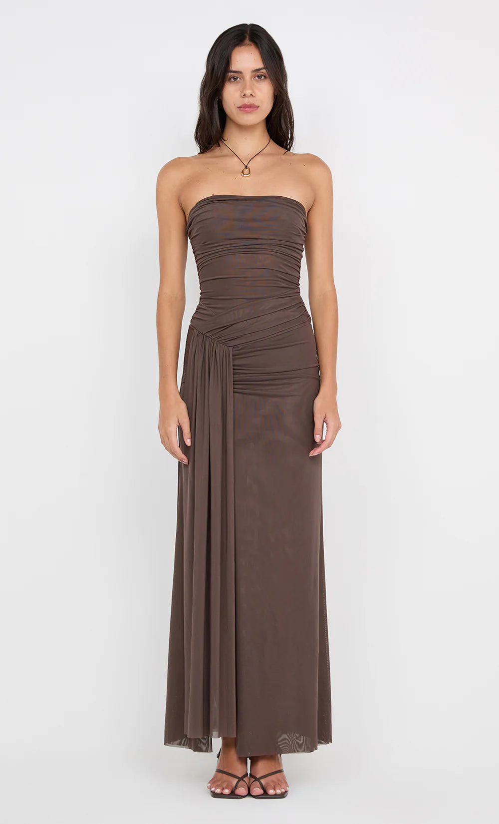 BEC + BRIDGE Ida Strapless Dress-milk chocolate