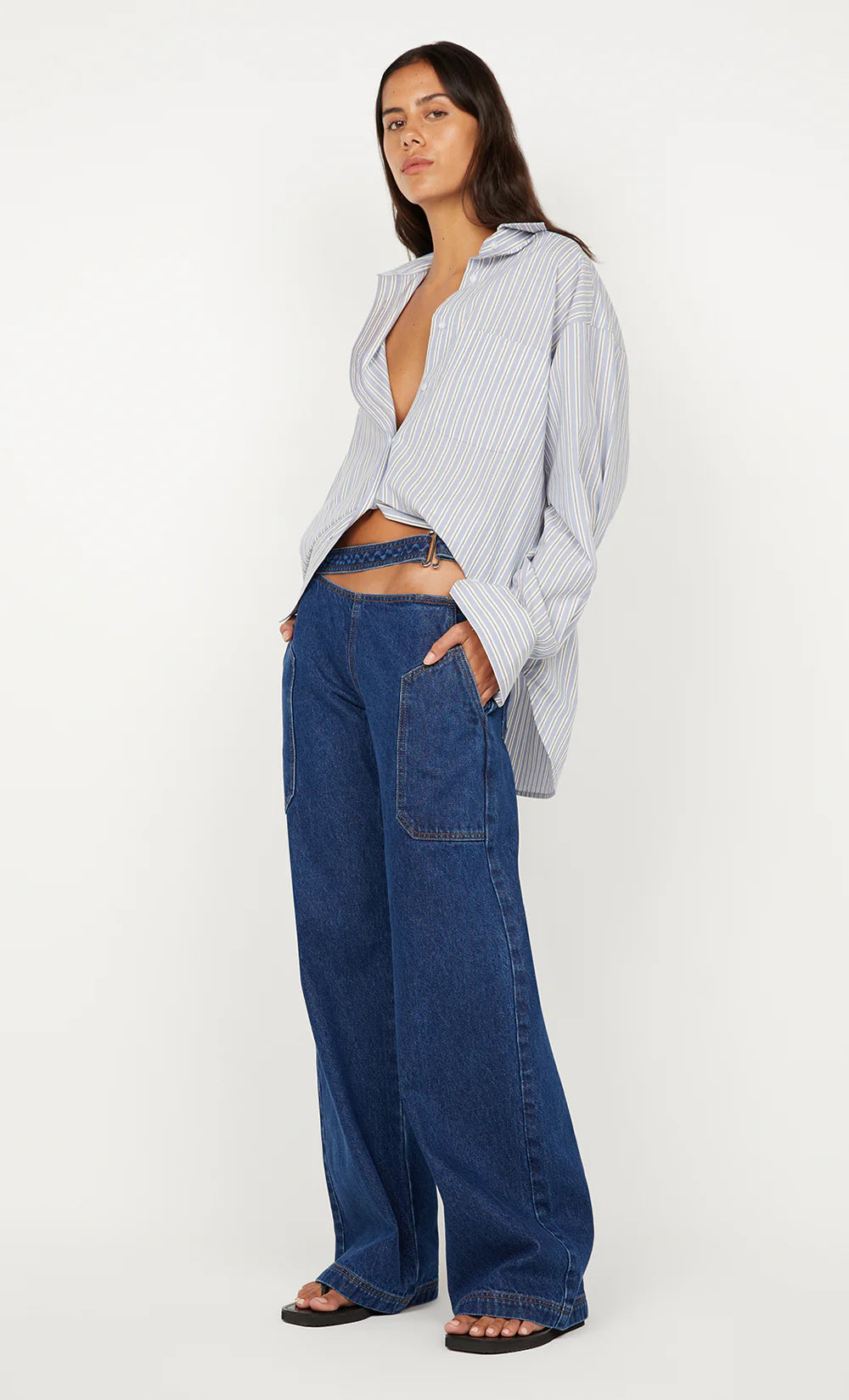 BEC + BRIDGE Hugh Shirt-sky blue stripe