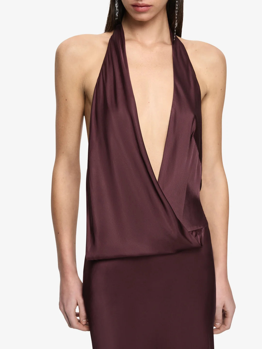 BEC + BRIDGE - Mya V Maxi Dress in Aubgergine