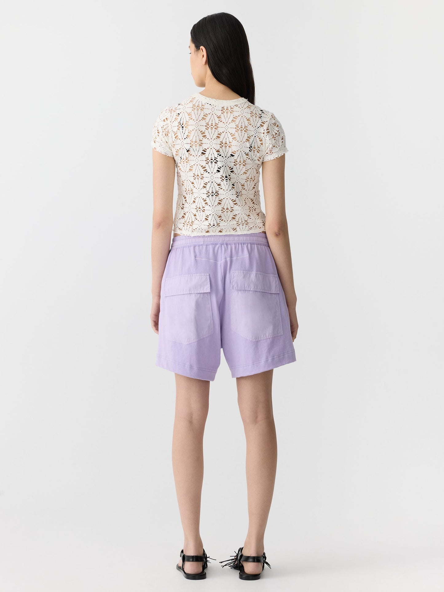 BASSIKE Contrast pocket detail short-lavender