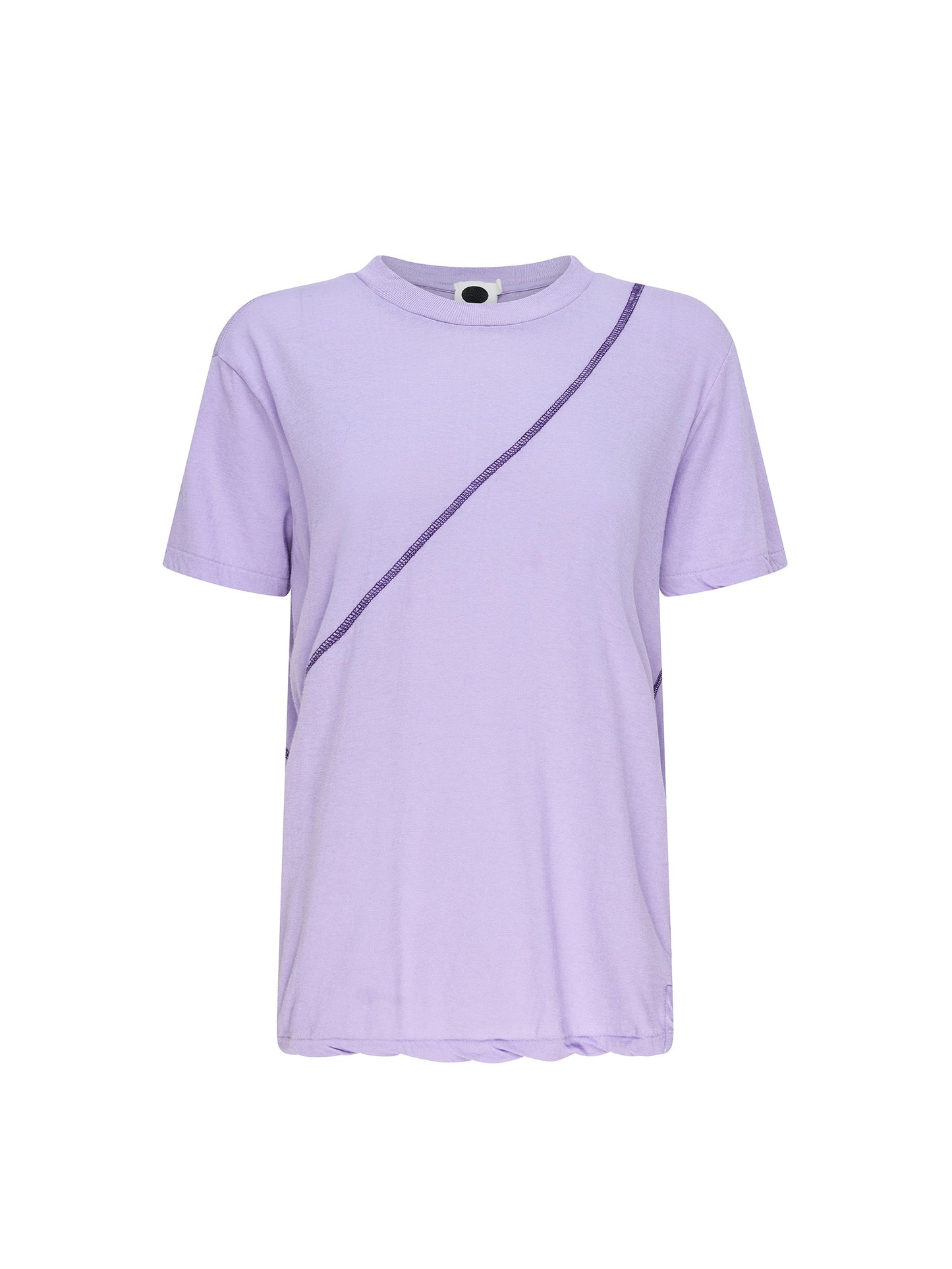 BASSIKE Splice coverstitch short sleeve top-lavender