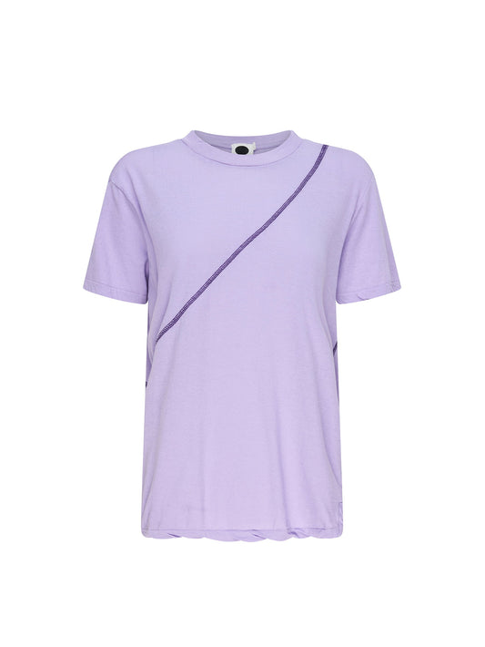 BASSIKE Splice coverstitch short sleeve top-lavender