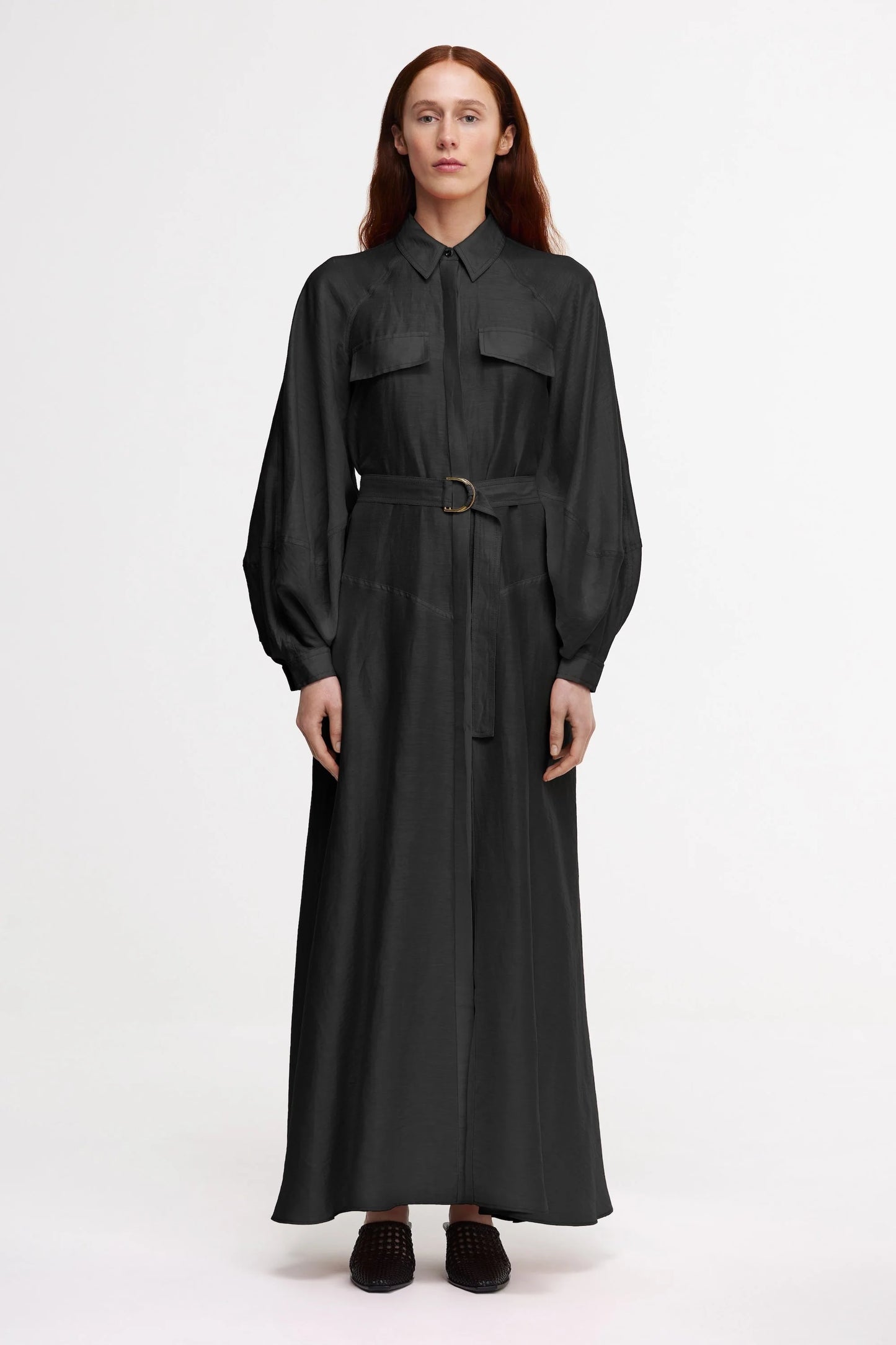 ACLER Pennarly midi dress-charcoal