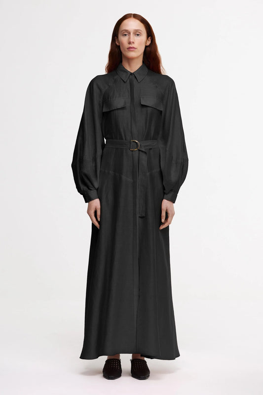 ACLER Pennarly midi dress-charcoal