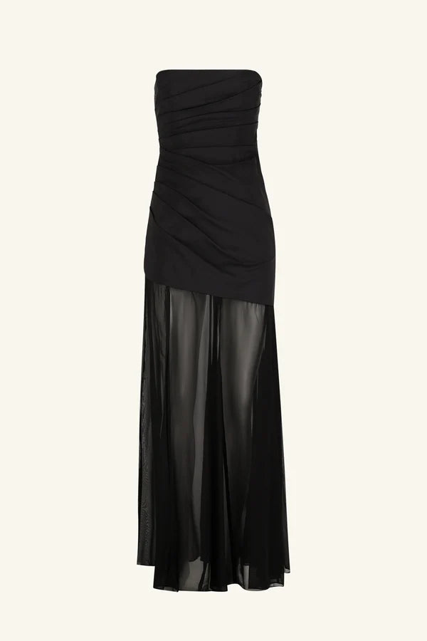 SHONA JOY - Blainey Strapless Draped Maxi Dress - Black